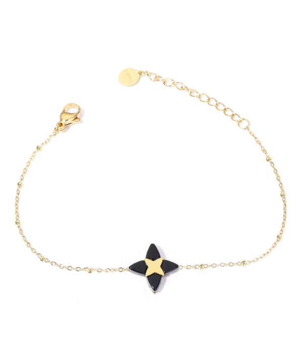 Pulseras doradas con estrella de cruz multicolores