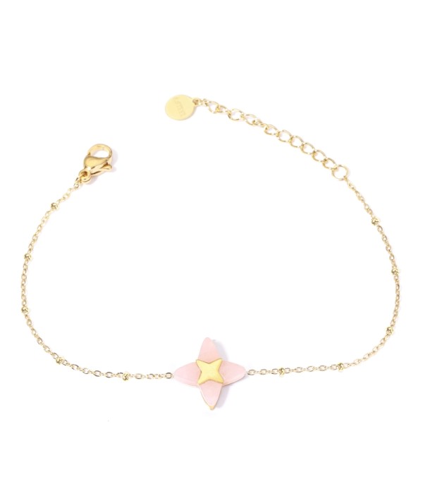 Pulseras doradas con estrella de cruz multicolores