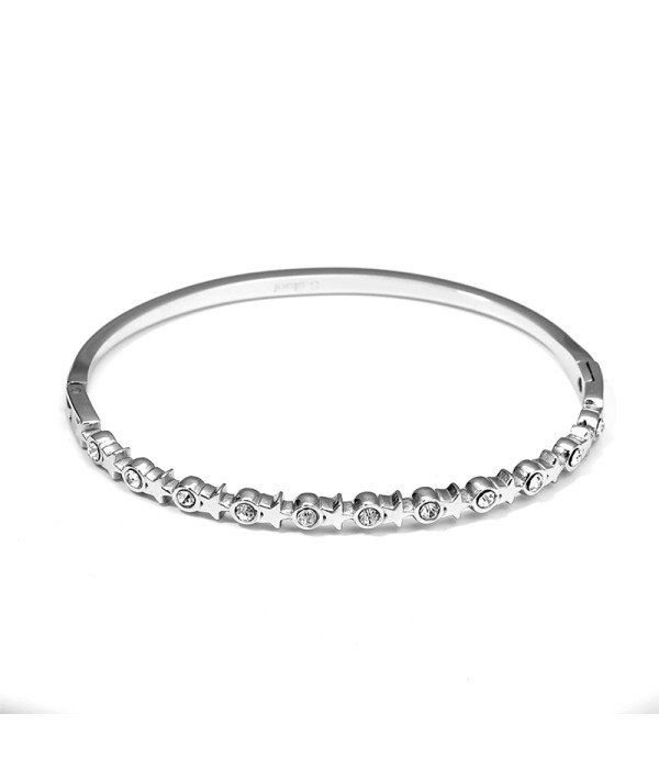 Pulsera plateada con estrellas y circonitas