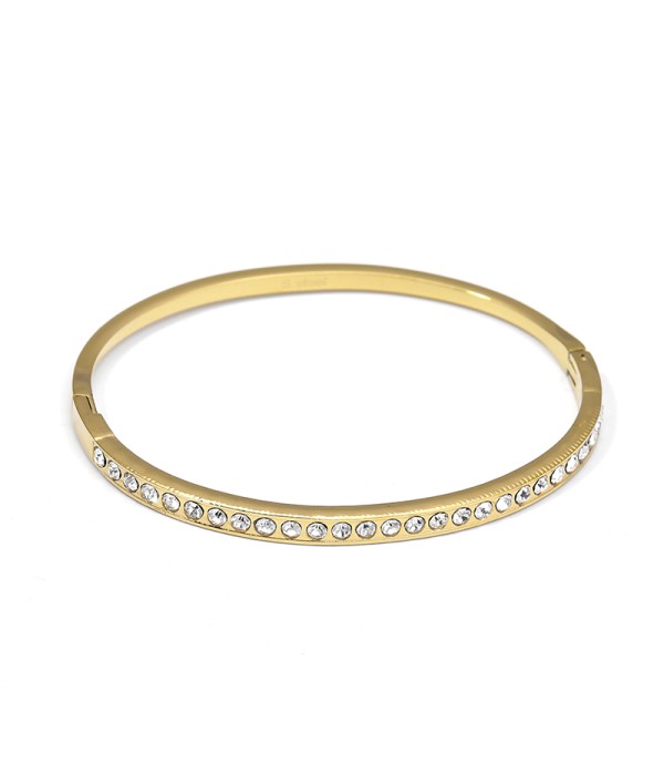 Pulsera dorada con fila de circonitas