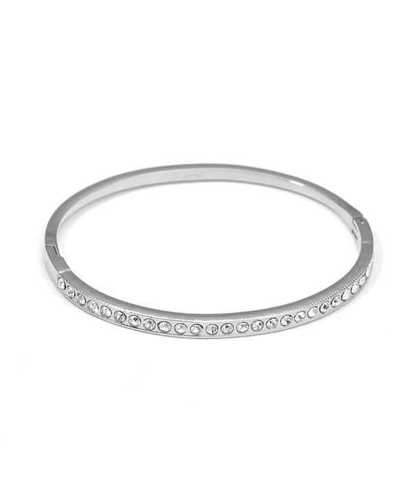 Pulsera plateada con fila de circonitas