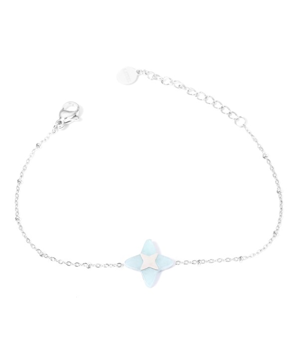 Pulseras plateadas con estrella de cruz multicolores