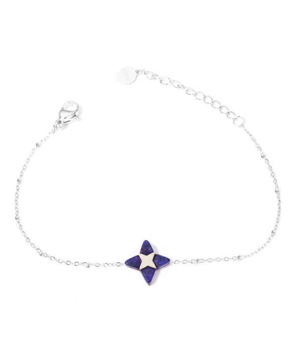 Pulseras plateadas con estrella de cruz multicolores