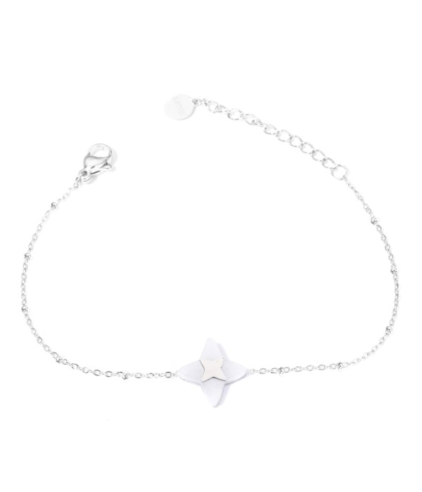 Pulseras plateadas con estrella de cruz multicolores