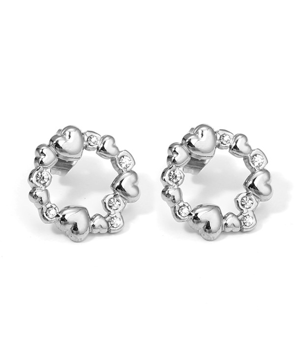 Pendientes con corazones y circonitas