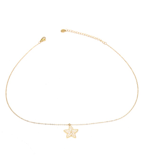 Collar fino dorado con colgante de estrella de mar
