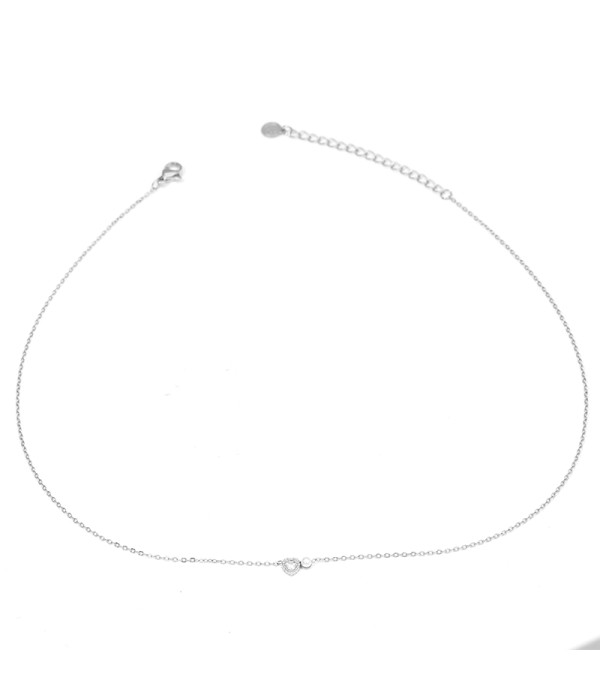 Collar fino dorado con corazón y perlita 2