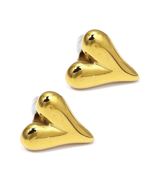 Pendientes dorados corazón alargado diseño orgánico