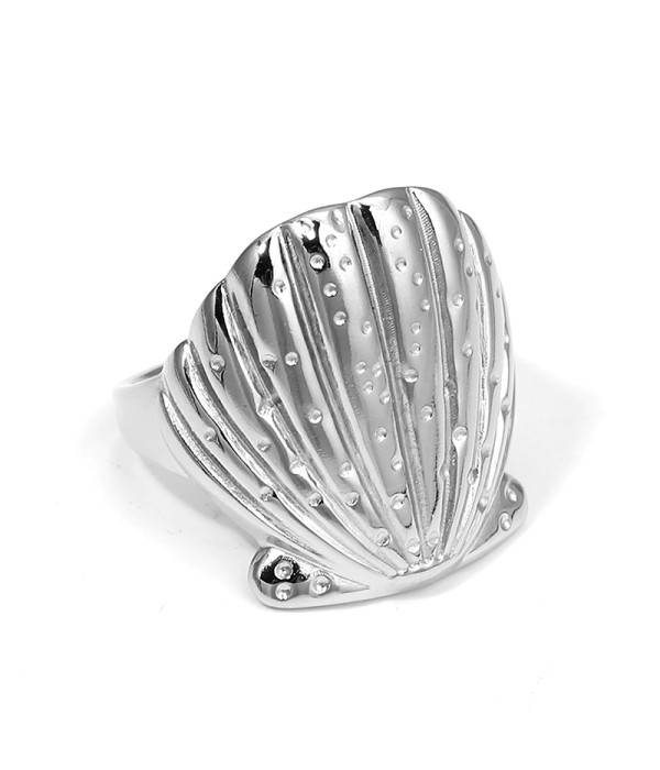 Anillo concha marina en relieve