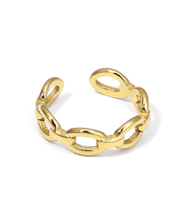 Anillo dorado ajustable tipo cadena