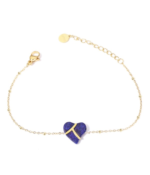 Pulseras doradas con corazones multicolores