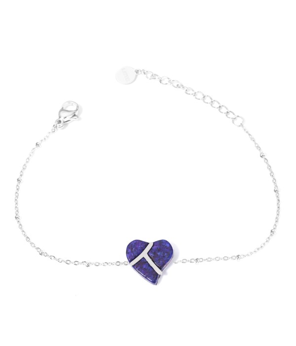 Pulseras plateadas con corazones multicolores