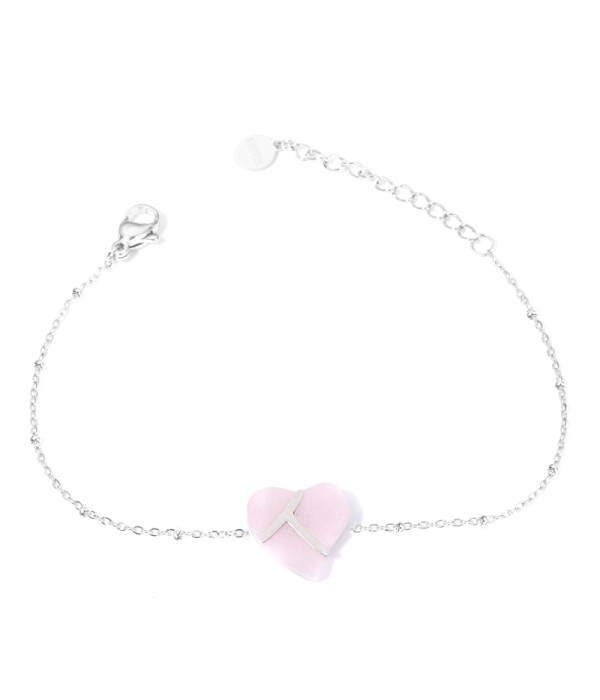 Pulseras plateadas con corazones multicolores