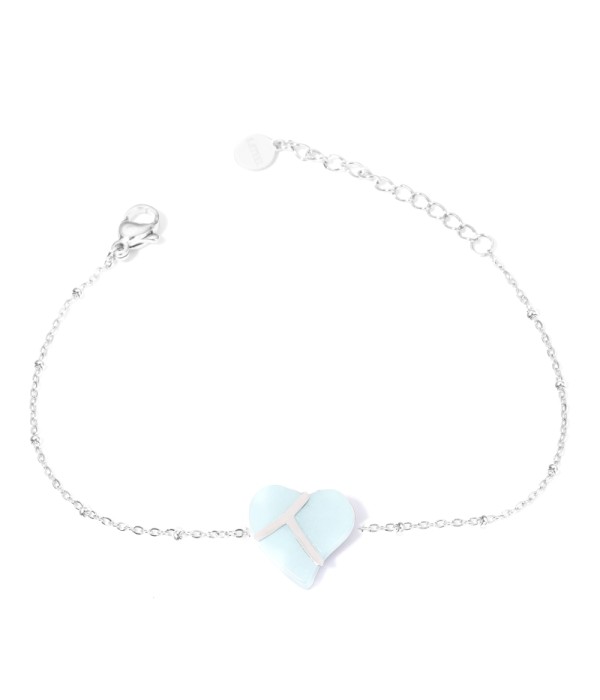 Pulseras plateadas con corazones multicolores