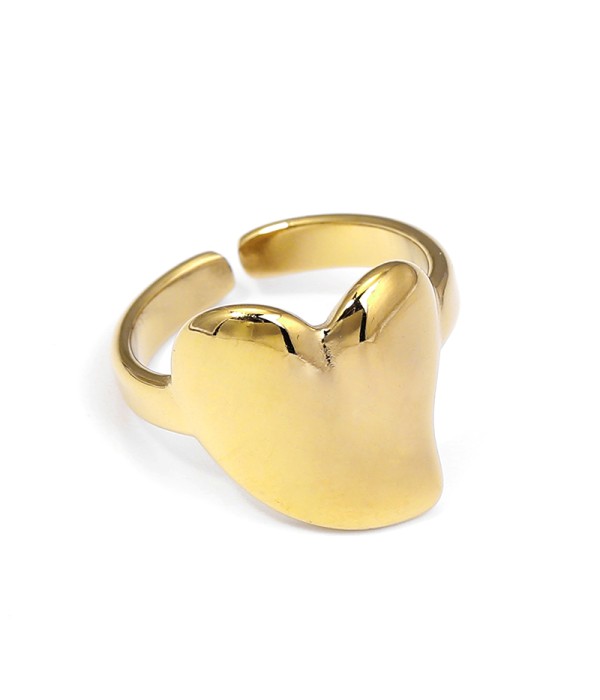 Anillo dorado con diseño de corazón abstracto