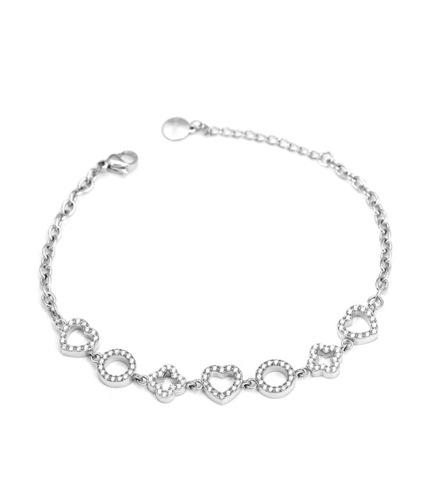 Pulsera dorada con formas geométricas y circonitas