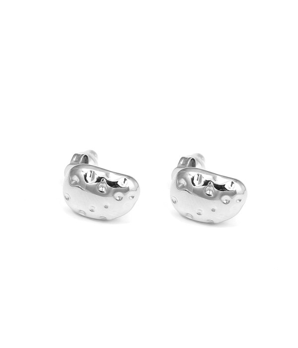 Pendientes plateados con textura irregular