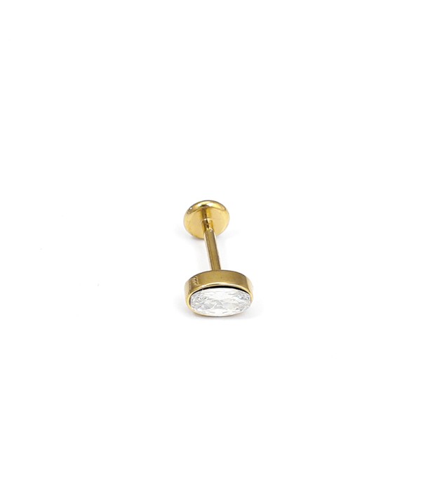 Piercing de oreja con circonita ovalada