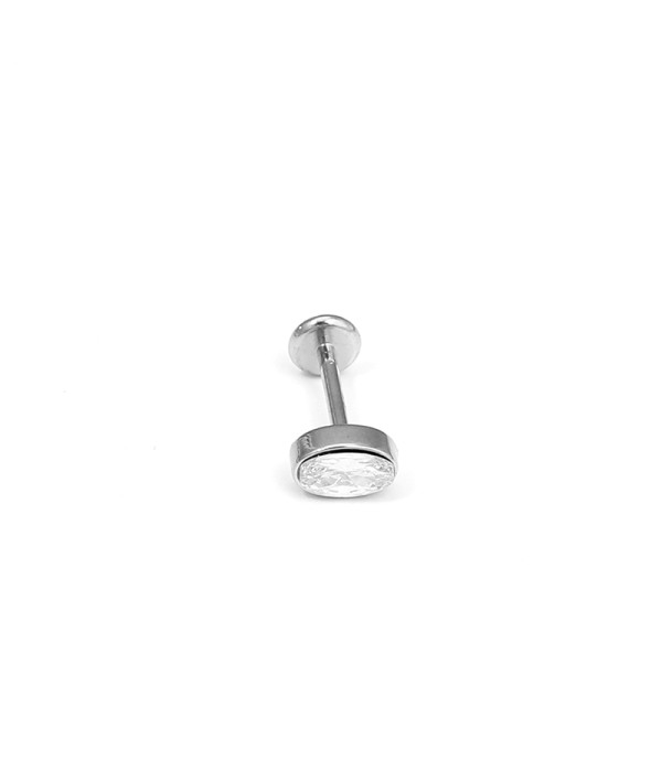 Piercing de oreja con circonita ovalada