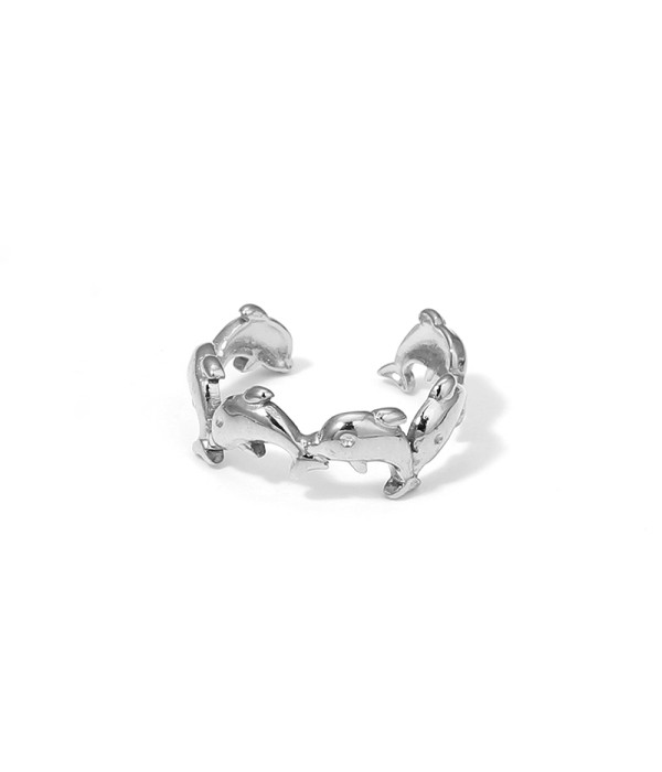 Clip de oreja con diseño de delfines