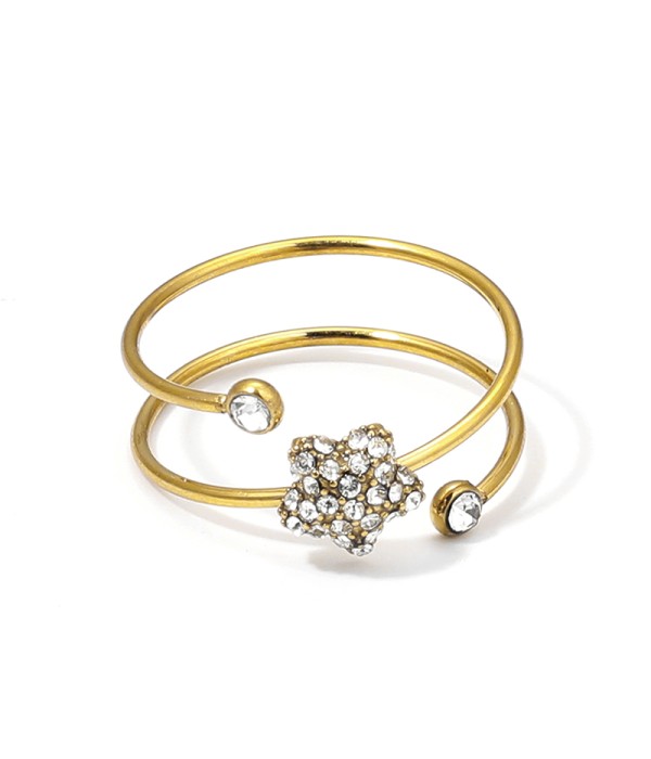 Anillo doble vuelta con estrella y circonitas