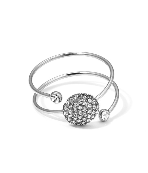 Anillo doble vuelta con círculo de circonitas