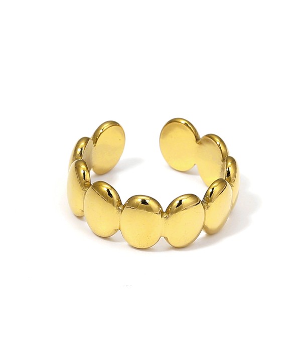 Anillo abierto dorado con eslabones ovalados