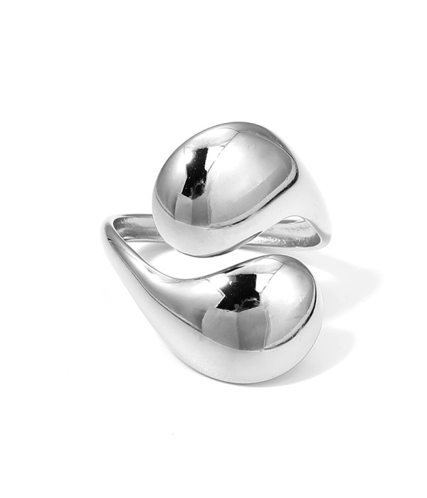 Anillo abierto con gotas asimétricas
