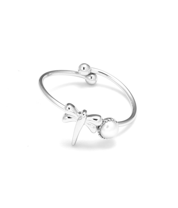Anillo con perla y libélula