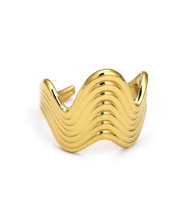 Anillo abierto con diseño de ondas