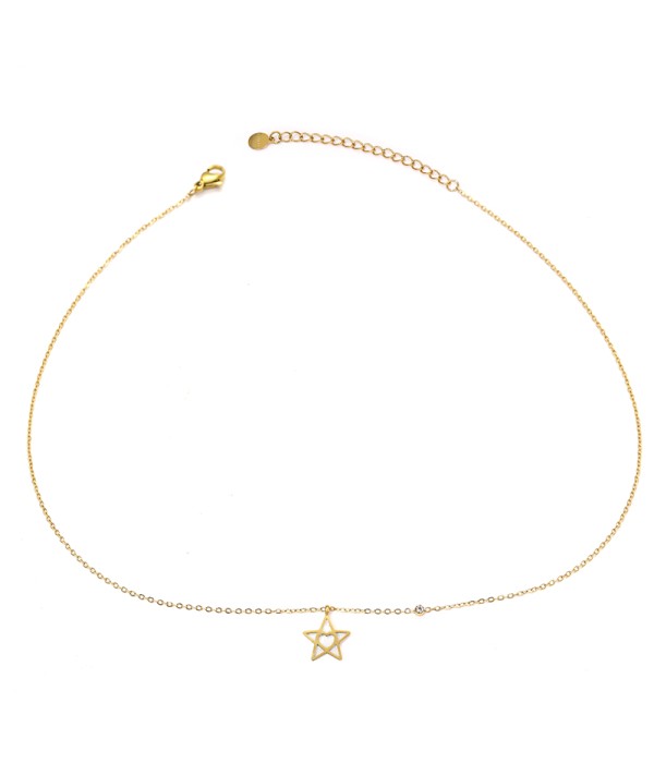 Collar dorado con colgante de estrella con base nácar