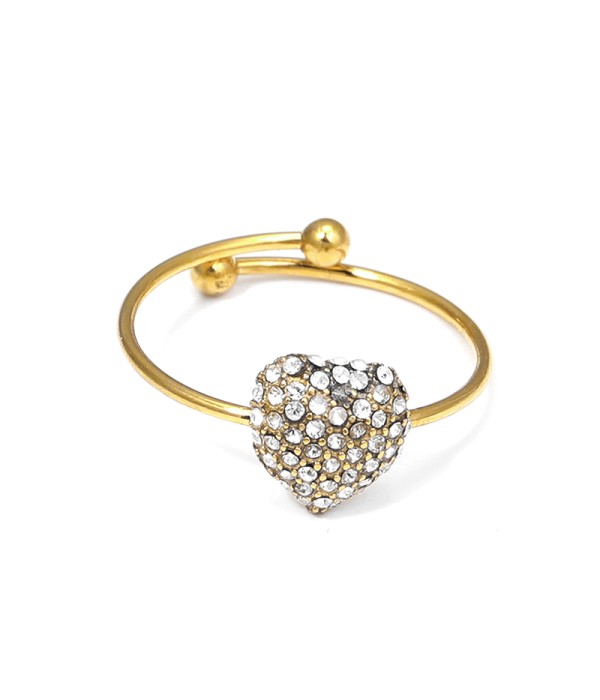Anillo con corazón de circonitas