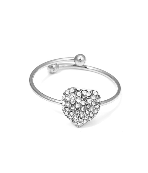 Anillo con corazón de circonitas