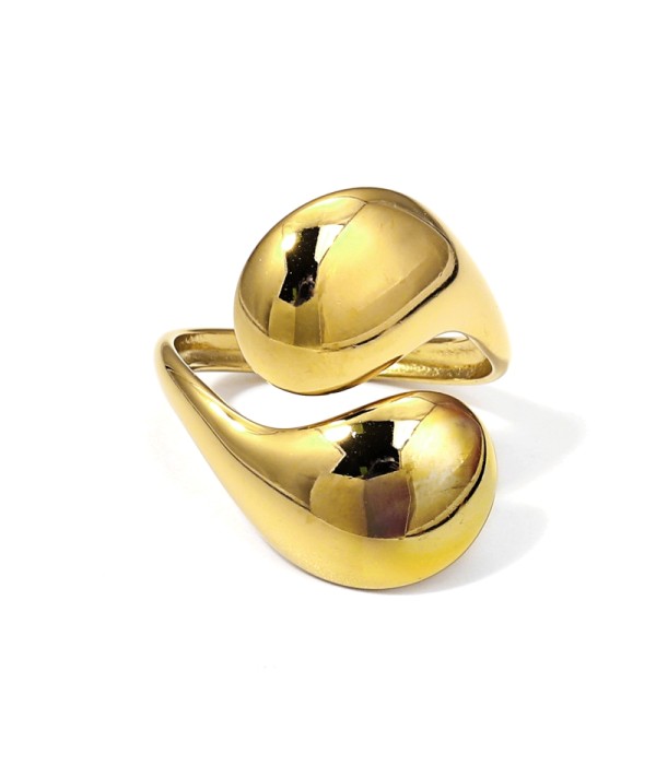 Anillo abierto con gotas asimétricas