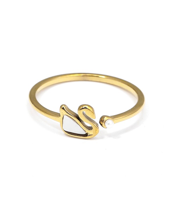 Anillo con cisne y perla