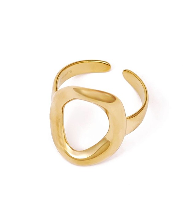 Anillo abierto con diseño geométrico