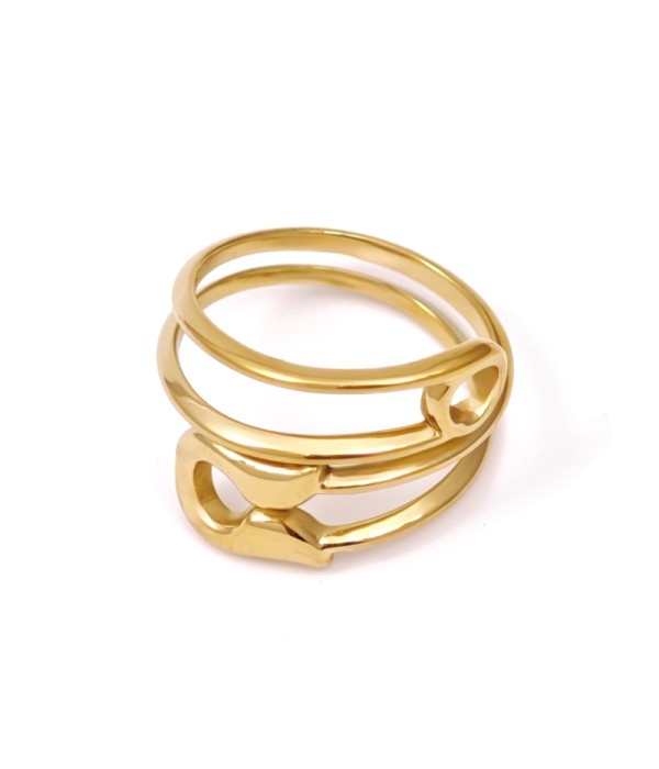 Anillo de varias vueltas con diseño de imperdible