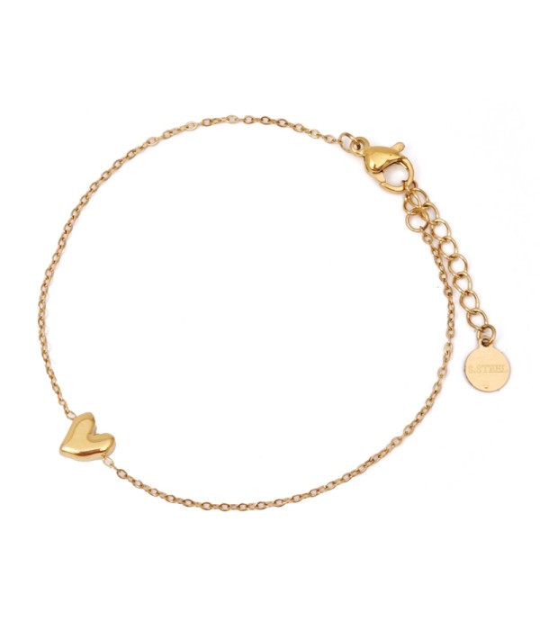 Pulsera dorada con corazón