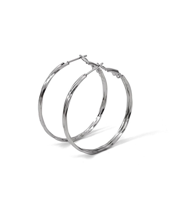 Pendientes de aro plateados con acabado...