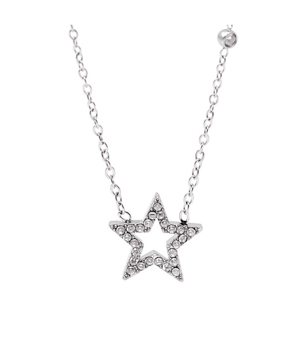 Collar plateado de estrella con circonitas