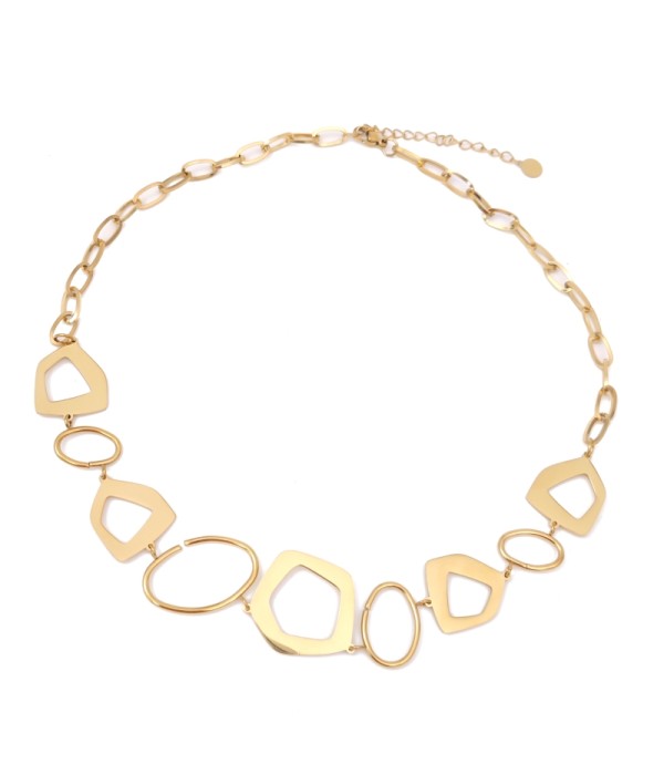Collar dorado con diseño geométrico irregular
