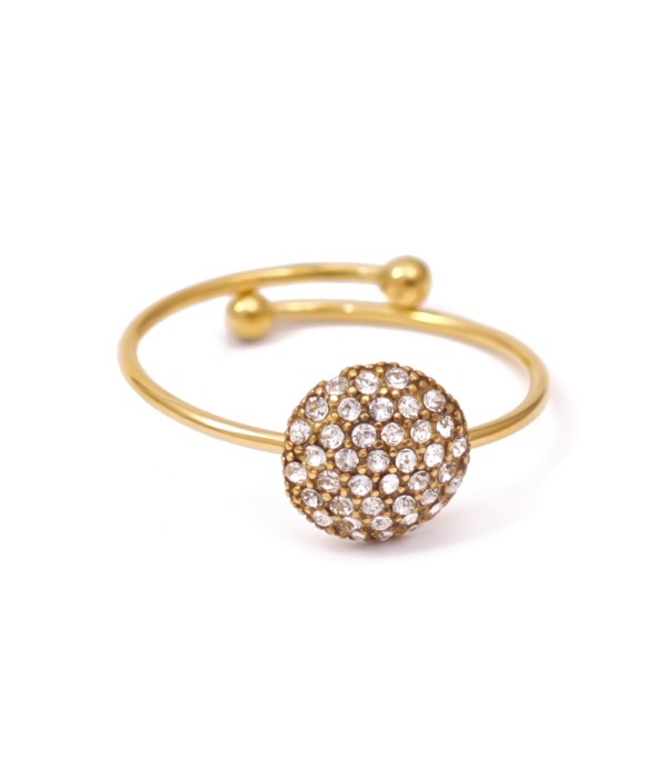 Anillo de bola con circonitas