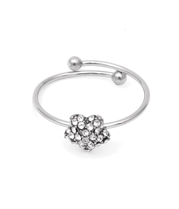 Anillo de flor con circonitas