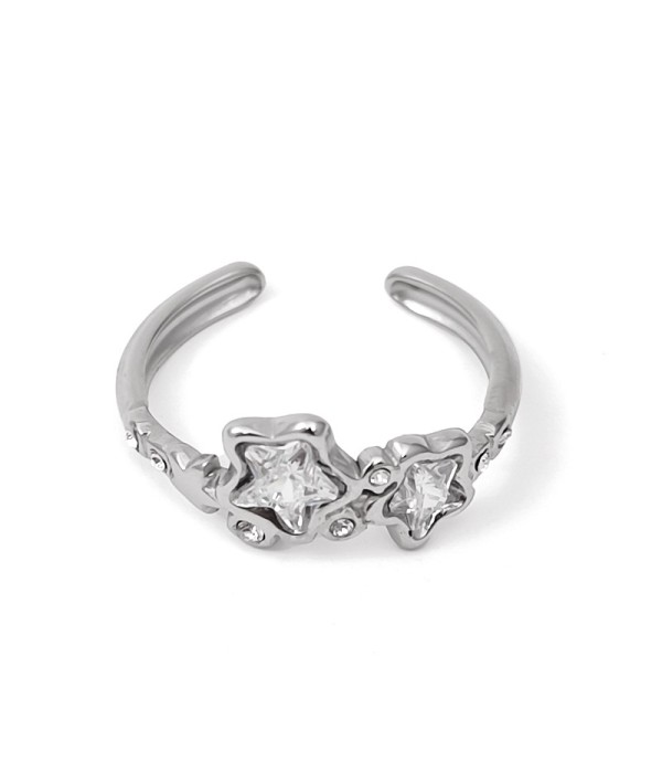 Anillo con estrellas de circonita