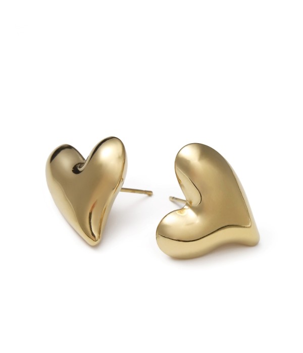 Pendientes dorados de corazón