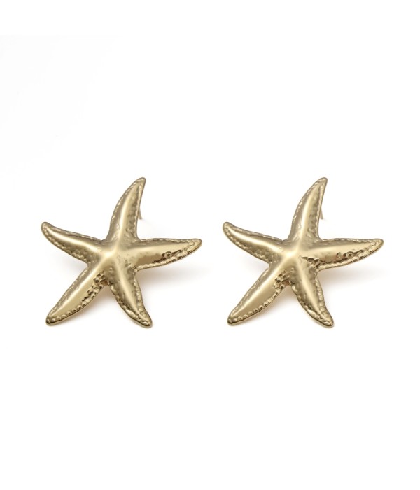 Pendientes dorados con forma de estrella de mar