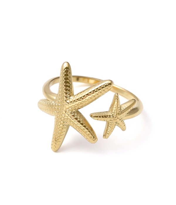 Anillo dorado con diseño de estrella de mar