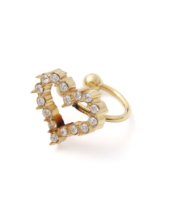 Clip de oreja con corazón y circonitas