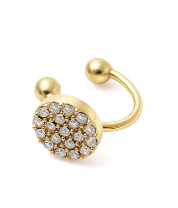 Clip de oreja con círculo pavé de circonitas