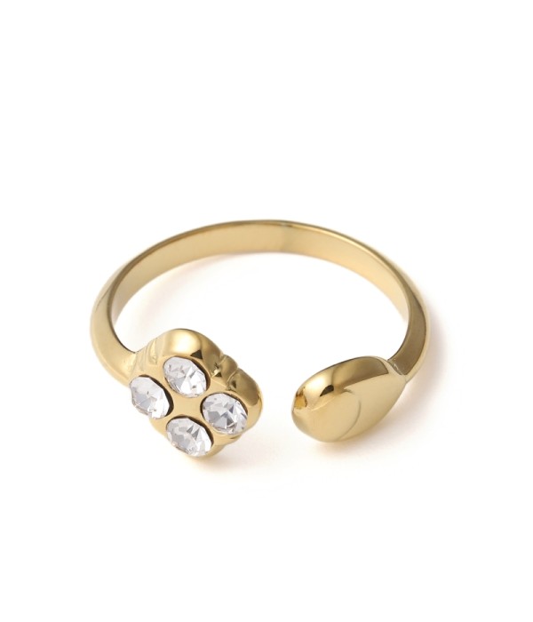 Anillo con huella de gato y circonitas
